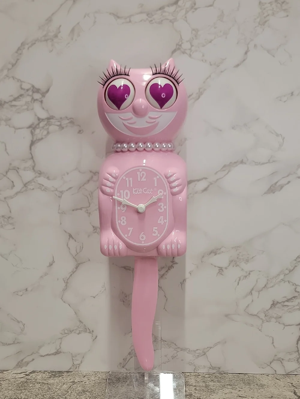 Rare Bubblegum Lady Kit-Cat Klock clock with Magenta Heart eyes Limited Edition